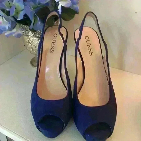 Guess NWOT Royal Blue Platform 5”heels by Guess, Gorgeous 9Med See Photos - Picture 2 of 8